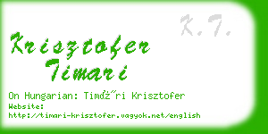 krisztofer timari business card